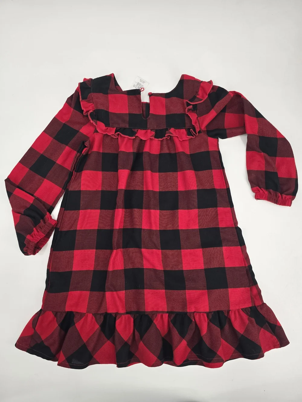 Disney Red and Black Buffalo Plaid Minnie Mouse Girls Nightgown Size 5/6